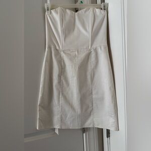 H&M Strapless Off-White A-Line Dress